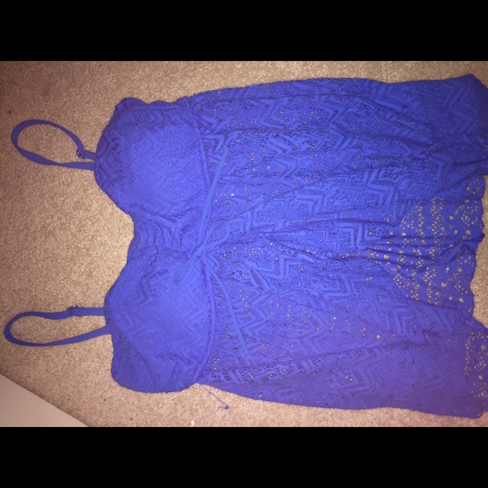 INC INTERNATIONAL CONCEPT Royal Blue tankini